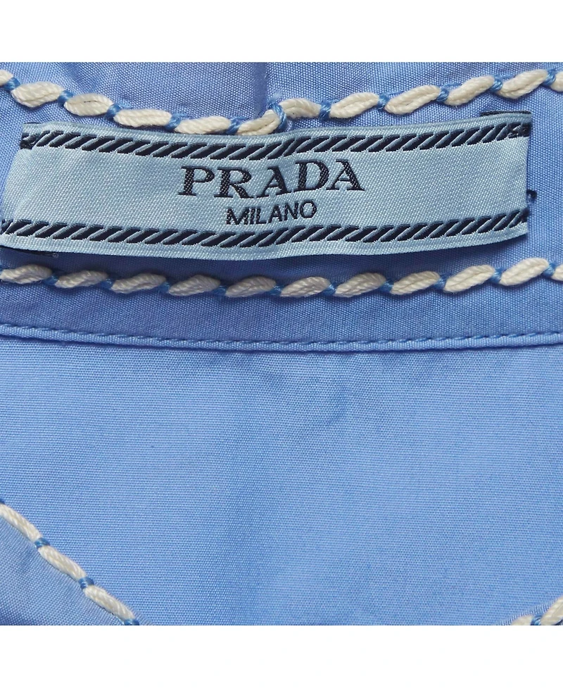 Pre-Owned Prada Women's Contrast Stitch Cotton Button-Down Shirt