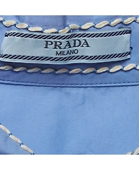 Pre-Owned Prada Women's Contrast Stitch Cotton Button-Down Shirt