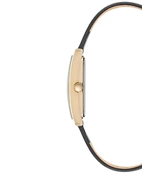 Anne Klein Women's Black Leather Strap Watch 28x35mm Ak-2706CHBK