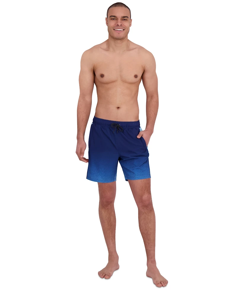 Spyder Men's Ombre Printed Color-Block 7" Volley Swimsuit