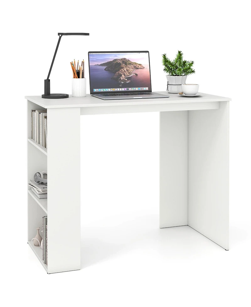 Slickblue Computer Desk with Bookshelf for Small Space Home Office