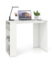 Slickblue Computer Desk with Bookshelf for Small Space Home Office
