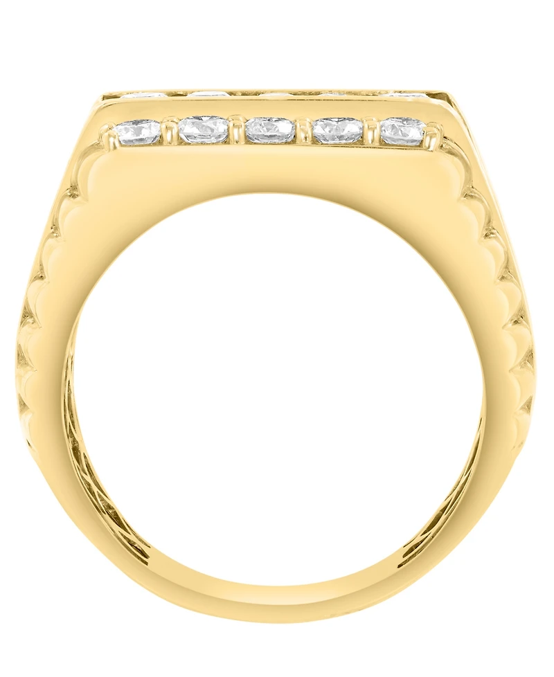 Effy Collection Men's Lab-Grown Diamond (1-7/8 ct. t.w.) Ring in 14k Gold-Plated Sterling Silver