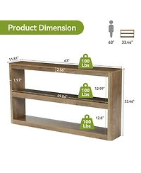 Tribesigns 63-Inches Console Table, Modern Sofa Table with 3 Storage Shelves, Narrow Entryway Furniture