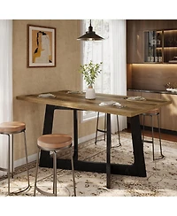 Tribesigns 47-Inch Dining Table for 2-4 People, Small Kitchen Table with Sturdy Pedestal Base, Farmhouse Wood Kitchen and Dining Room Furniture