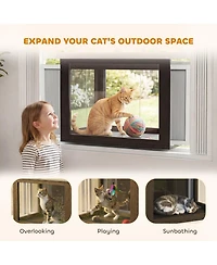 PawHut Window Catio Outdoor Cat Enclosure Adjustable 25"–41"