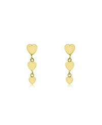 The Lovery Gold Heart Dangle Screw Back Earrings 14K Yellow Gold
