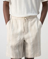 Mango Men's Striped Linen-Blend 8.54" Bermuda Shorts