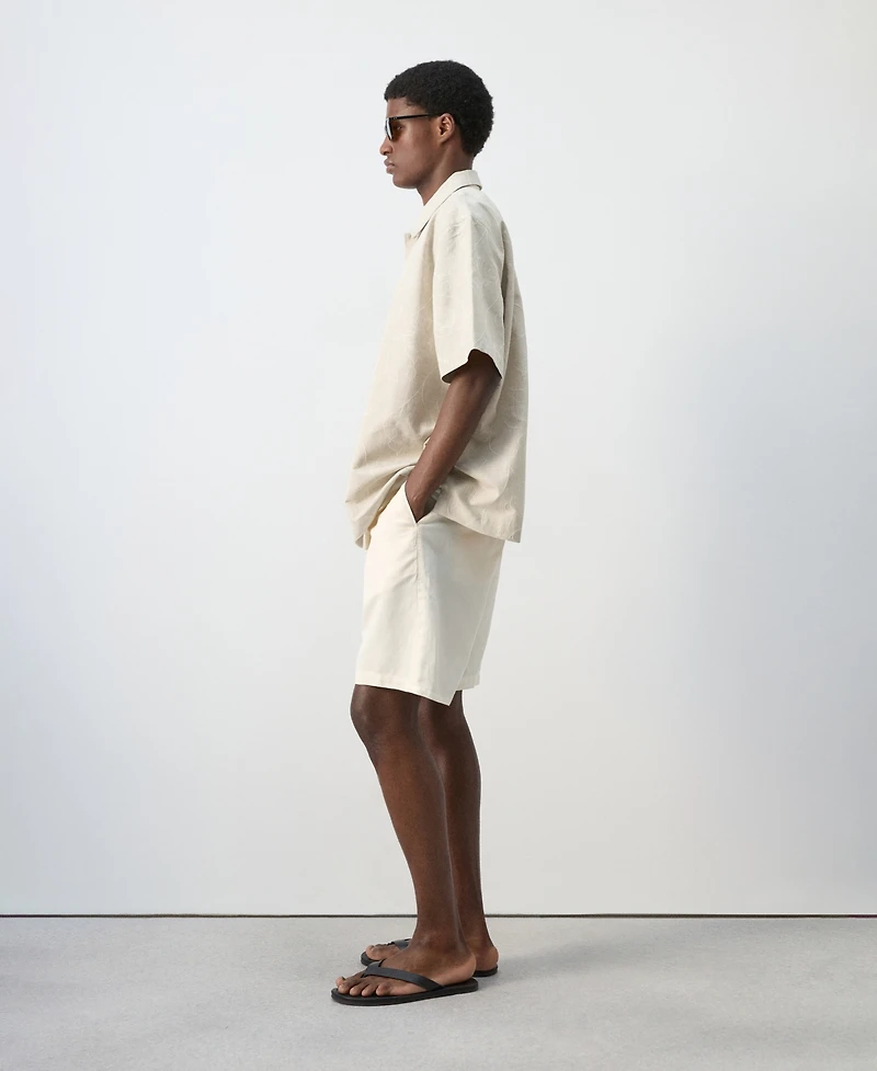 Mango Men's Linen Lyocell 8.27" Shorts