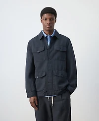 Mango Men's Pockets Lyocell-Linen Jacket