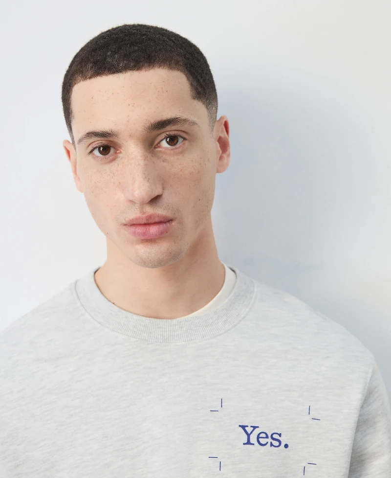 Mango Men's Cotton Printed Sweatshirt