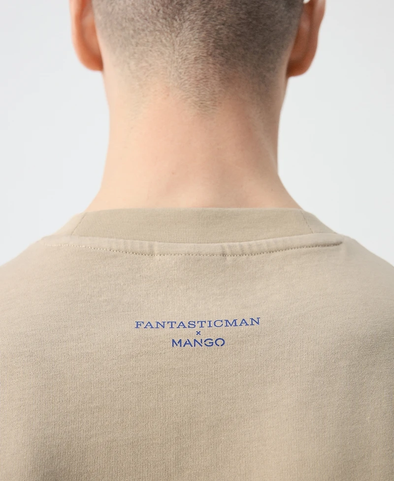 Mango Men's Cotton Printed T-Shirt