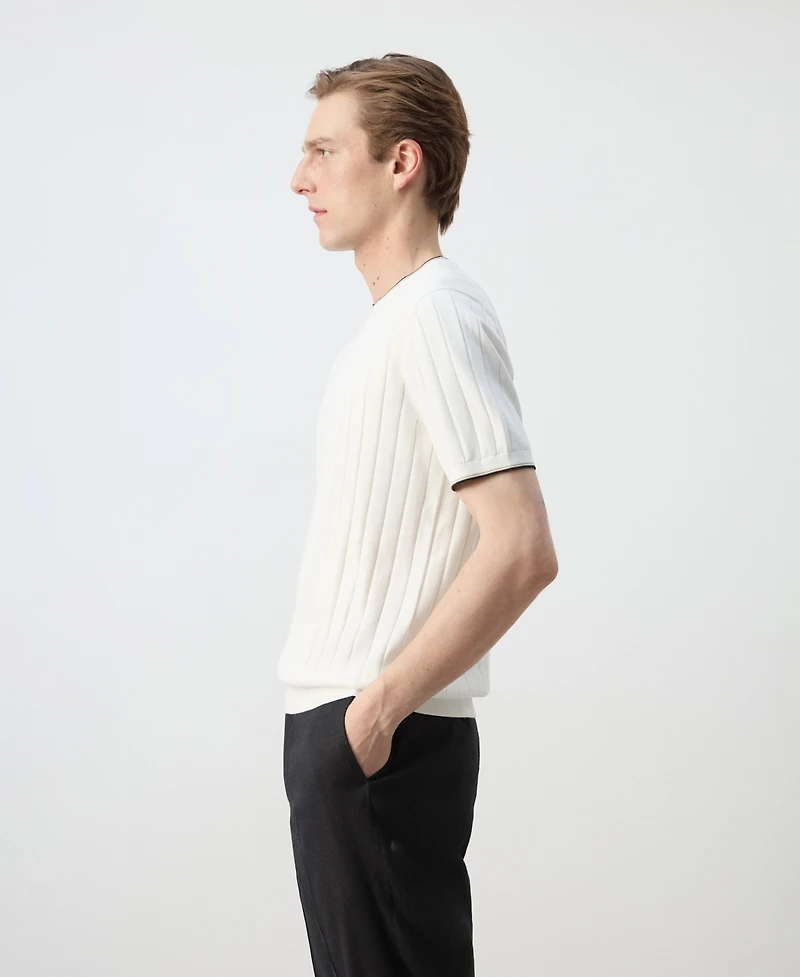Mango Men's Fine-Knit Cotton T-Shirt