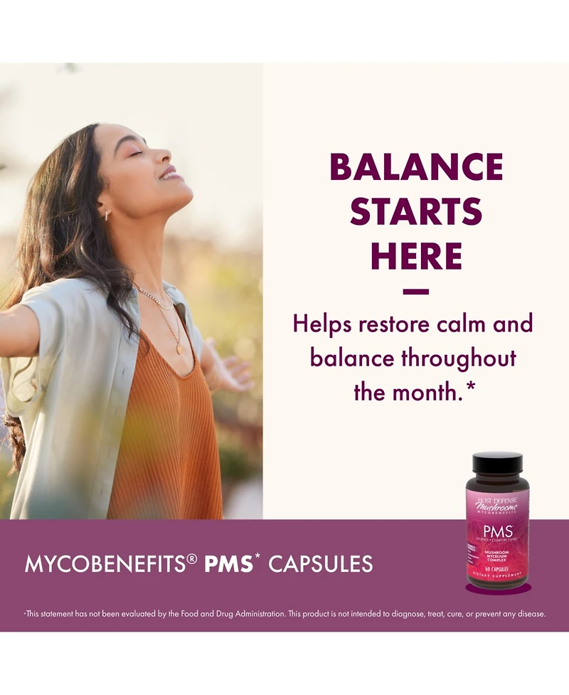 Host Defense MycoBenefits Pms Capsules, 60 Capsules (30 Servings)