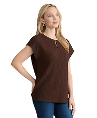 Jones New York Women's Extended Shoulder Top