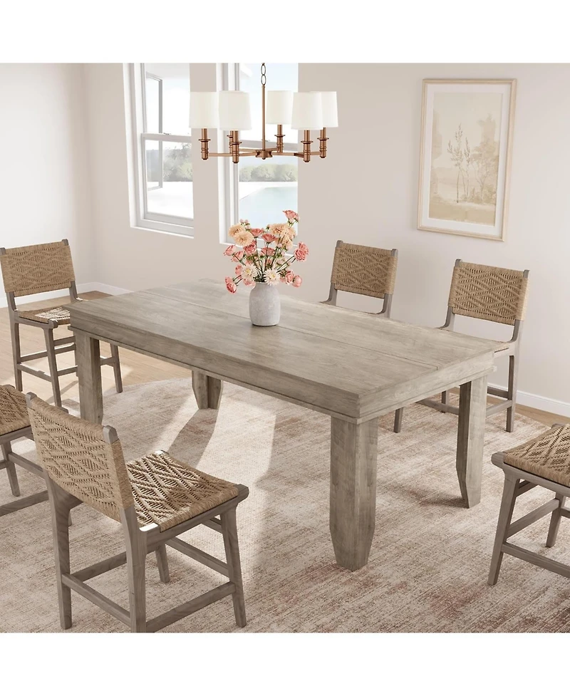 gaomon Kitchen Table Farmhouse Dining Table for 6-8 People 71in Long Grey Kitchen Tables