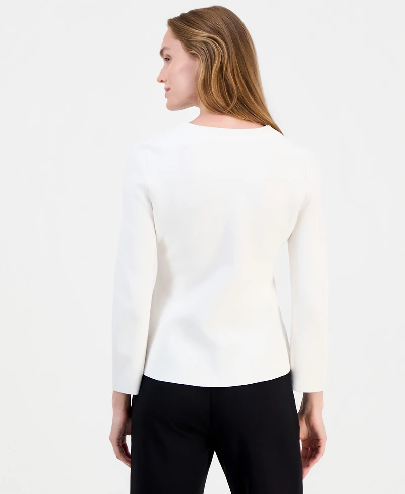Anne Klein Women's V-Neck Peplum Cardigan
