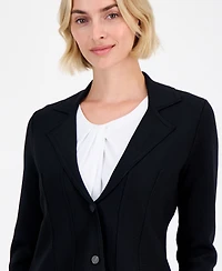 Anne Klein Women's Structured-Waist Sweater Blazer