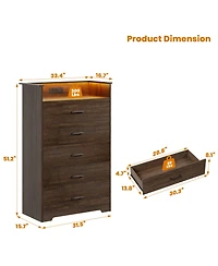 gaomon Wooden Dresser, Modern Closet Storage Cabinet for Bedroom, Living Room