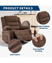 gaomon Wide 360degree(s) Swivel Rocker Recliner for Adults, Cup Holder - Upholstered Deep Seat Linen Lazy Boy Chair for Living Room and Nursery