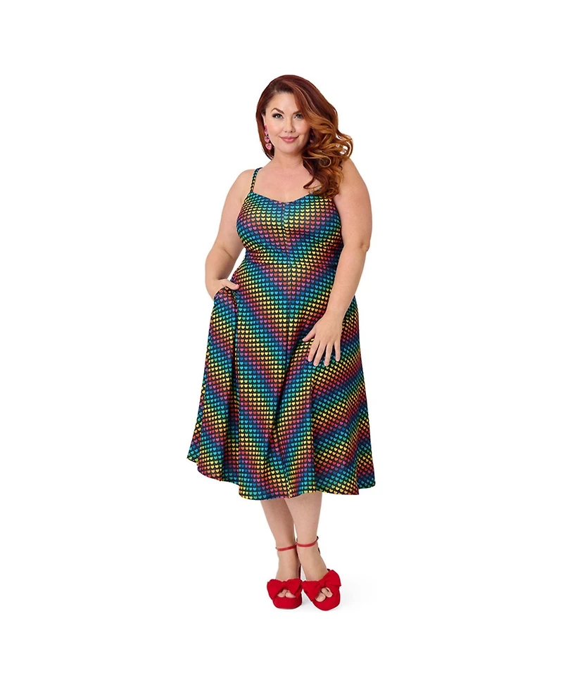 Smak Parlour Plus Size 1970s Chevron Midi Dress