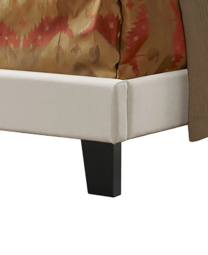 Best Quality Furniture 48.5" Fabric Queen Panel Bed with Linen Upholstery