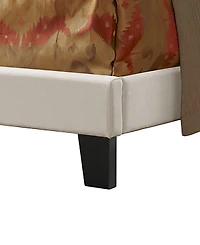 Best Quality Furniture 48.5" Fabric Queen Panel Bed with Linen Upholstery