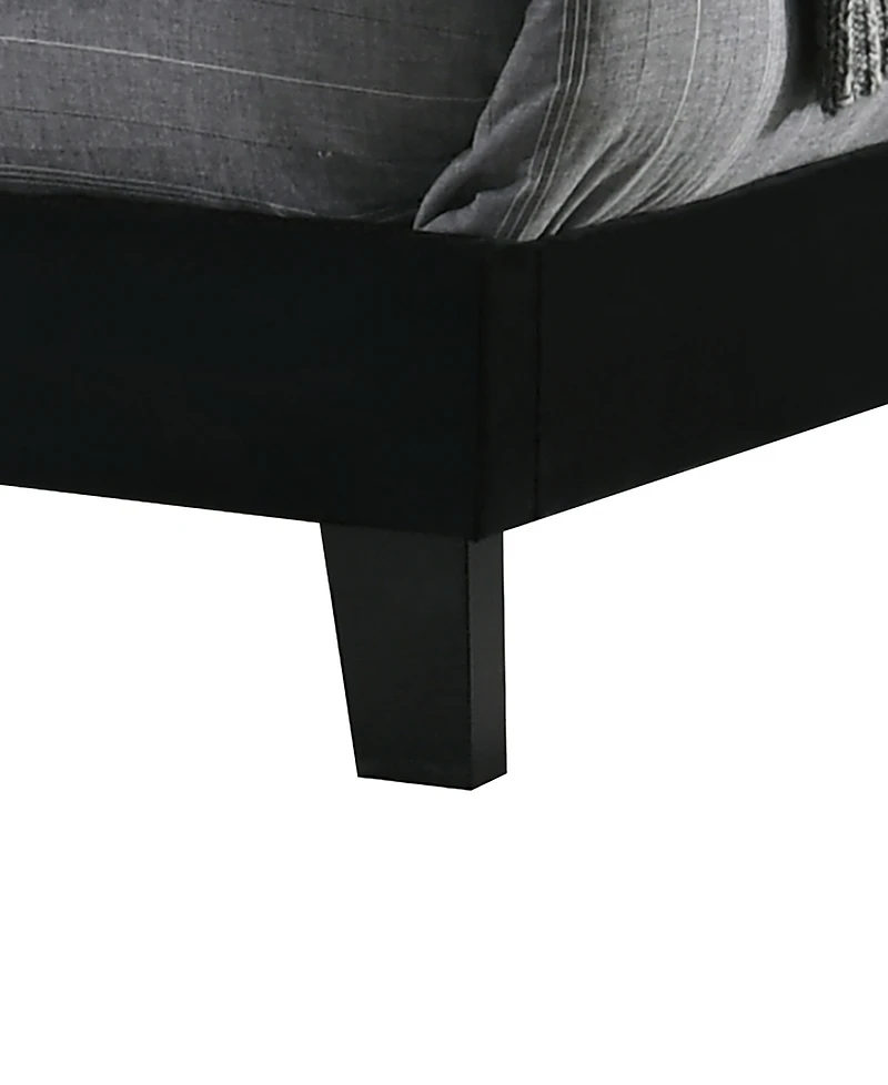 Best Quality Furniture 48" Velvet Full Panel Bed with Upholstery