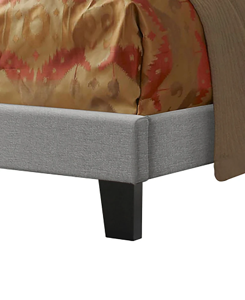 Best Quality Furniture 48" Fabric Twin Panel Bed with Linen Upholstery