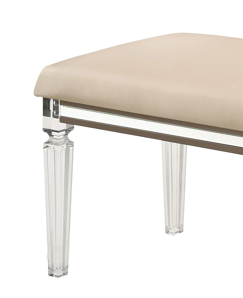 Best Quality Furniture 19" Fabric Glam Bench