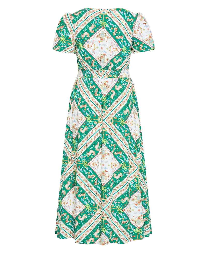 City Chic Women's Plus Aliya Ditsy Print Maxi Dress
