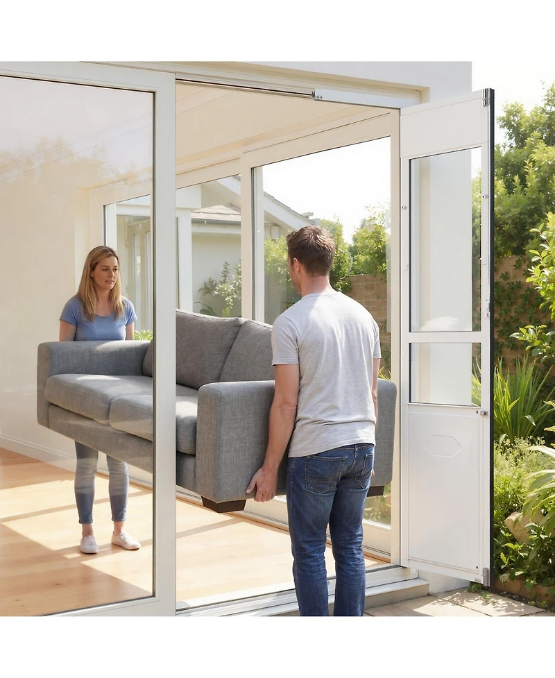 Cozito Dog Door for Sliding Glass Door Adjustable Height Extra Large Flap 180 Degree Swing