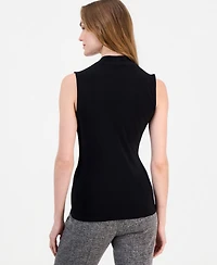 Anne Klein Women's Shirred Surplice-Neck Sleeveless Top