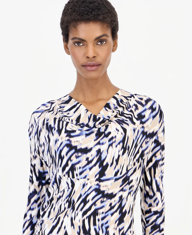 Anne Klein Women's 3Q Cowl-Neck Long-Sleeve Blouse
