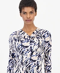 Anne Klein Women's 3Q Cowl-Neck Long-Sleeve Blouse