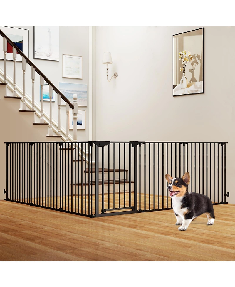Cozito Extra Wide 6-Panel Adjustable Gate Fits 34.5-154 in Openings