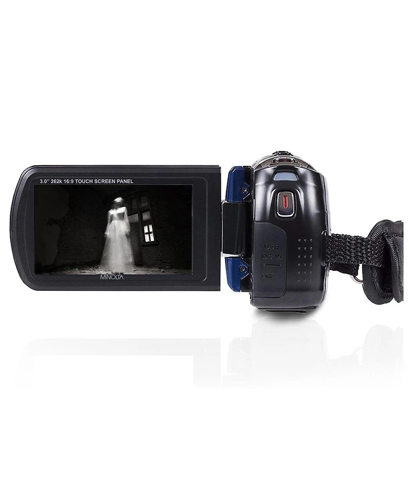 Minolta MN80NV 1080p Full Hd 3" Touchscreen Camcorder with Nightvision, Blue
