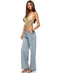 Edikted Women's Azura Sequin Fringe Bra Top
