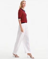 Tommy Hilfiger Women's Cotton Wide-Leg Pants
