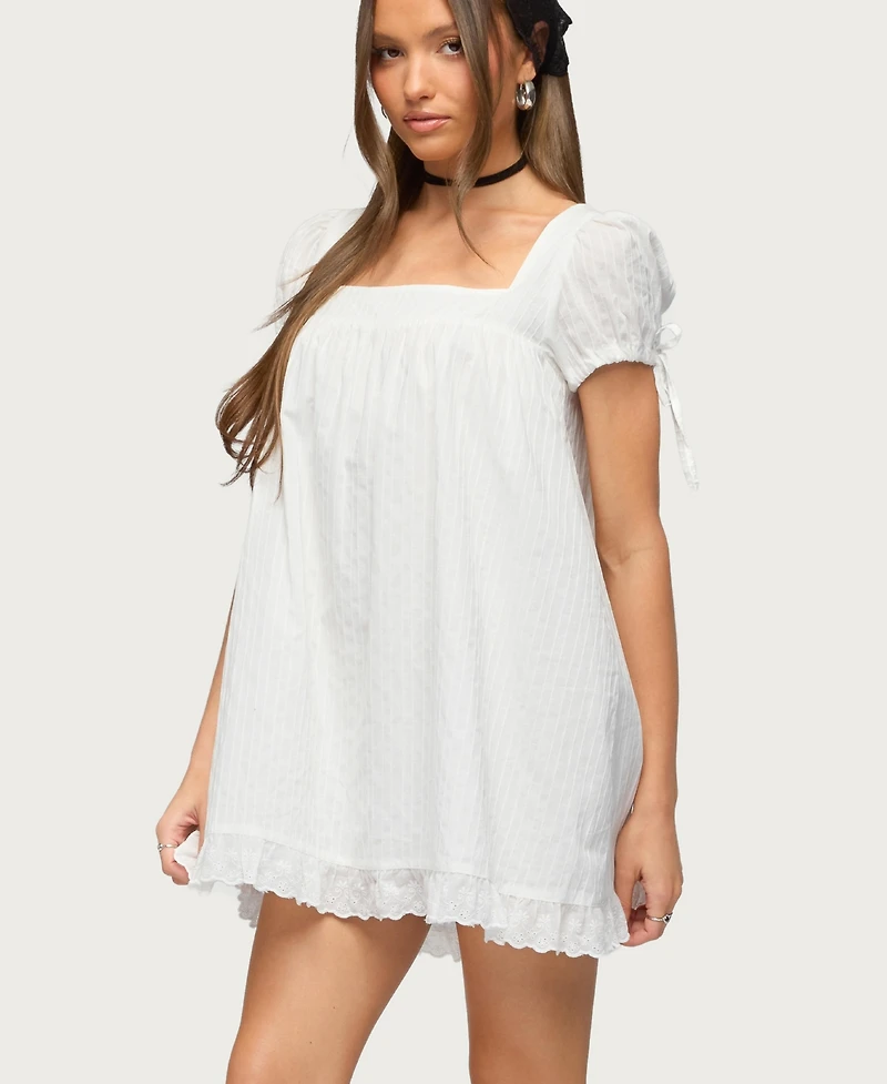 Edikted Women's Sepid Striped Cotton Mini Dress