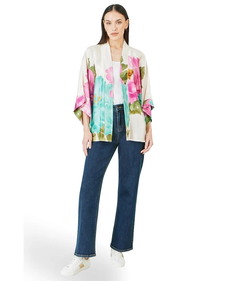 Yumi Women's Floral Print Relaxed Jacket