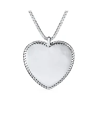 Bling Jewelry Romantic Double Hearts Pendant Necklace Framed Shape Oxidized .925 Sterling Silver Gift