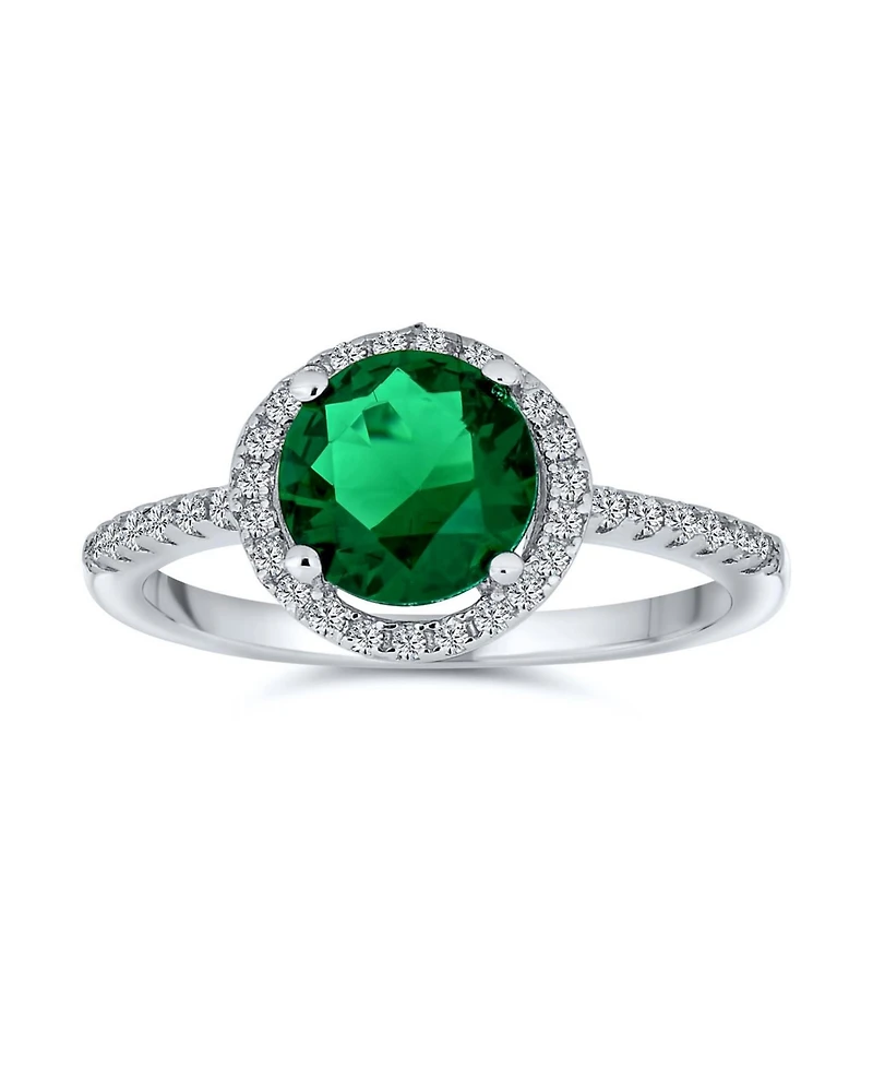 Bling Jewelry Round Halo Solitaire Cocktail Ring 3CaraT Cz Pave .925 Sterling Silver