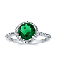 Bling Jewelry Round Halo Solitaire Cocktail Ring 3CaraT Cz Pave .925 Sterling Silver