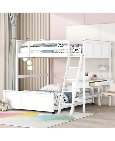 Streamdale Furniture Full Over Full Bunk Bed with Desk