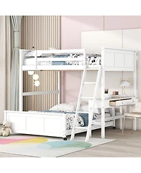 Streamdale Furniture Full Over Full Bunk Bed with Desk