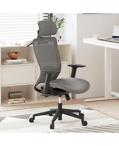 FlexiSpot C3FM Ergonomic Mesh Office Chair – Adjustable Headrest, Lumbar Support, Swivel Desk Chair for Home Office