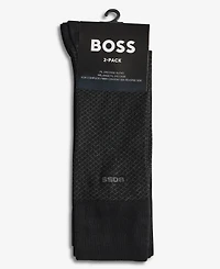 Boss by Hugo Boss Men's Mini Logo Detail Socks, 2-Pack