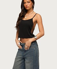 Edikted Women's Donia Cutout Beaded String Tank Top