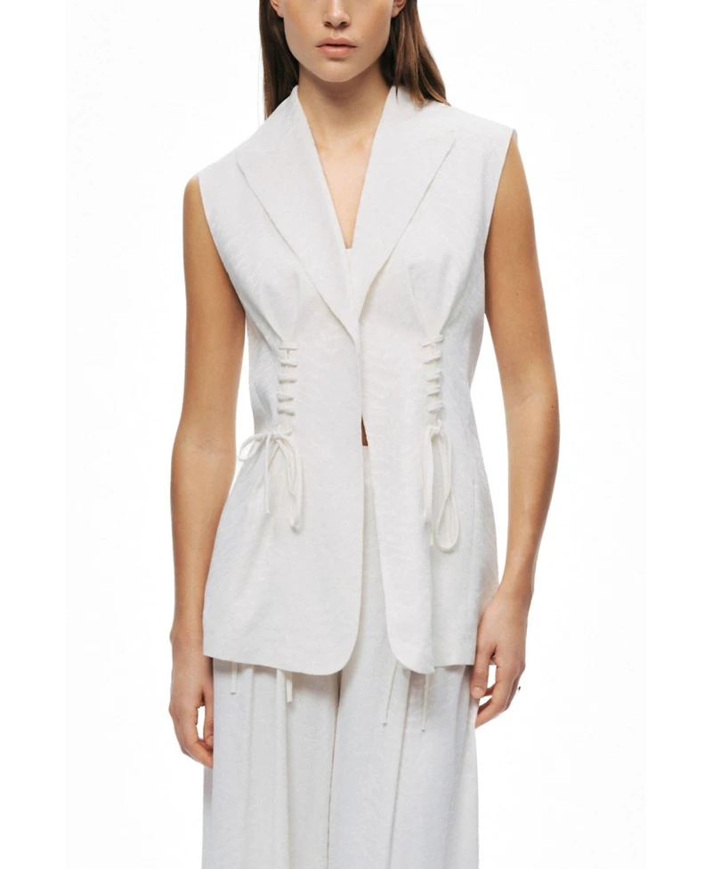 Nocturne Women's Lace-Up Waist Tailored Vest